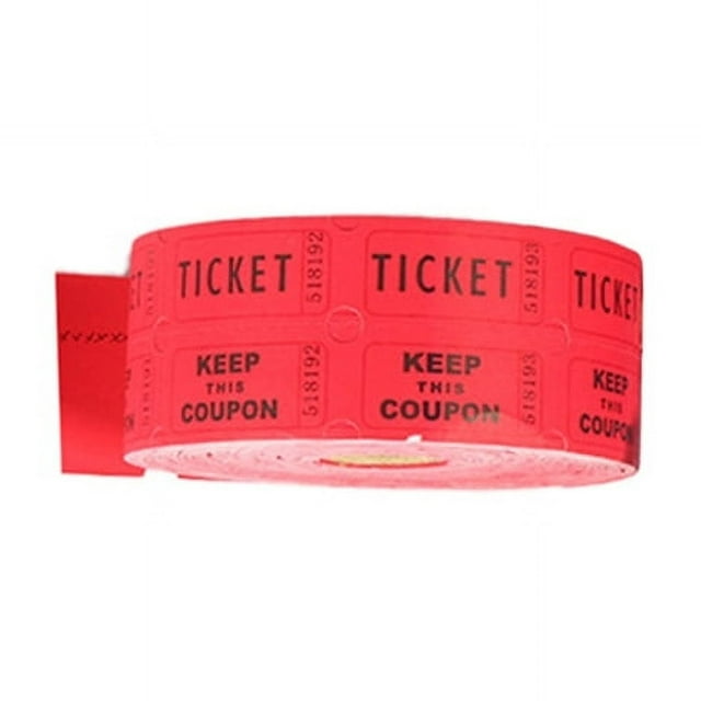 1 Rouleau 1000 Unités Billets de Tirage Numérotés Rouleau de Billets Simple pour Fête Rouge