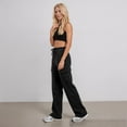 thumbnail image 3 of COUVER Women’s Cotton Blend Fleece Cargo Jogger Pants with Pockets, Black, X-Large, 1 Pair, 3 of 6