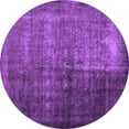 thumbnail image 1 of Ahgly Company Indoor Round Abstract Purple Contemporary Area Rugs, 5' Round, 1 of 4