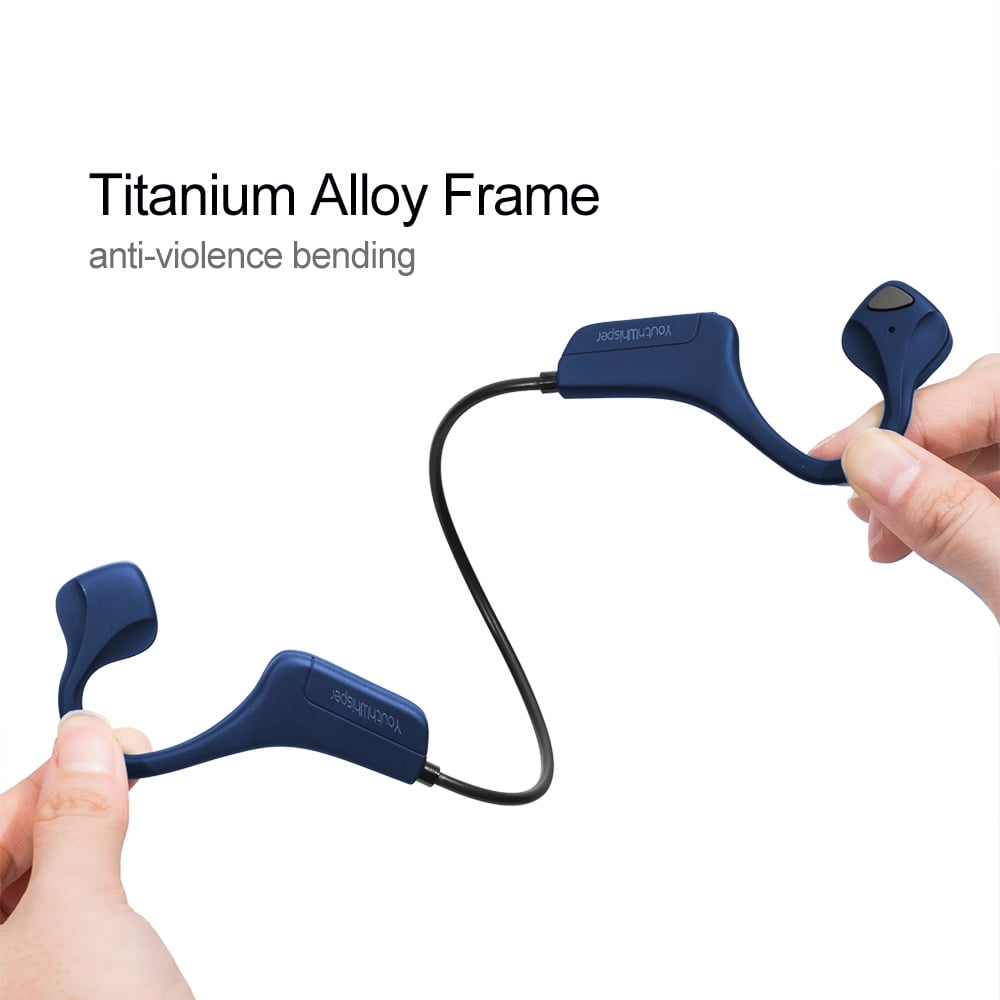 YouthWhisper Bone Conduction Headphones Bluetooth Open Ear Headset Wireless Bluetooth Sports Earphones with Built-in Mic Waterproof for Workout