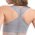 thumbnail image 2 of Women‘s Lace Deep V Bra Racerback Breathable Front-Close Padded Sports Bralette Push Up Bra M-2Xl, 2 of 14