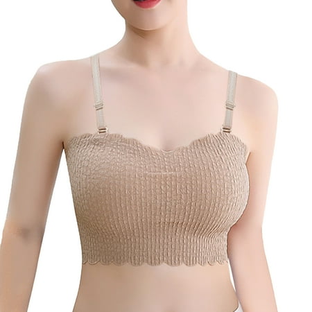 

yubnlvae women bra lace comfortable breathable soft tube top beauty back no steel ring bra vest