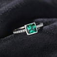 thumbnail image 2 of Jewelrypalace Square 0.5ct Created Nano Russian Simulated Emerald Solitaire Engagement Ring 925 Sterling Silver, 2 of 6