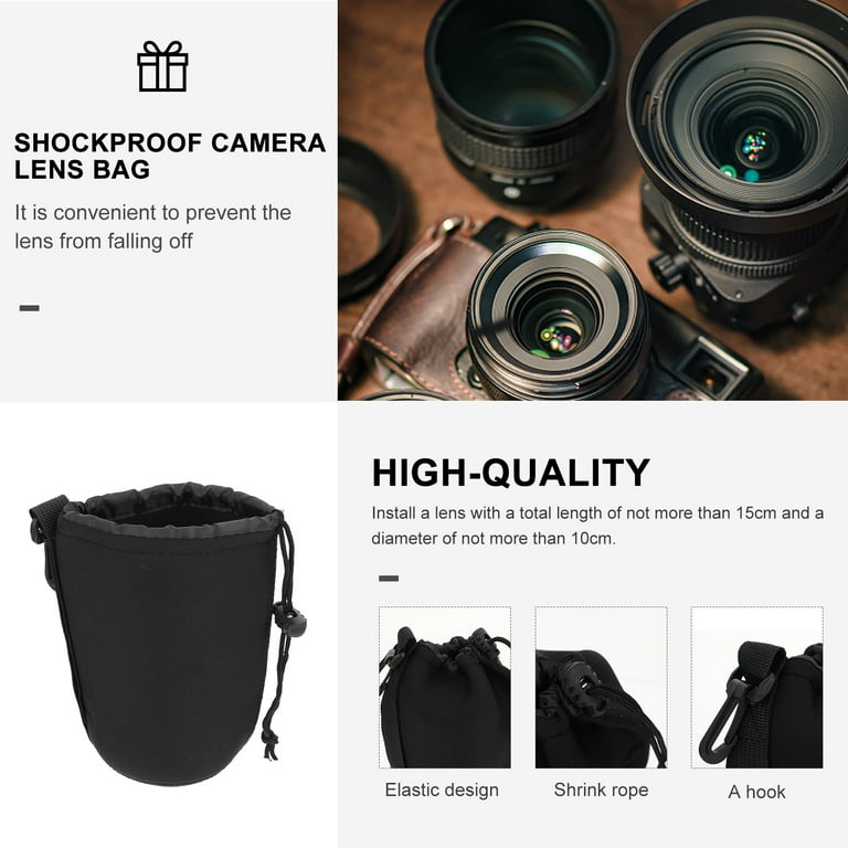 4 PCS Camera Lens Bag Drawstring Neoprene Pouch for Camtrix Holder