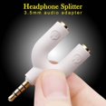 thumbnail image 2 of FlkwoH Kit divisor de auriculares estéreo, conector en forma de U de 3 pines de 3,5 mm a 2 auriculares + adaptador de 4 pines en forma de U, 2 of 2