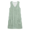 thumbnail image 4 of Levmjia Women's Summer Sleeveless Striped Dress V Neck Casual Loose Fit Shift Dress with Pockets Cute A Line Summer Dress Beach Vacation Daily Wear, 4 of 7