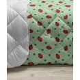 thumbnail image 3 of Ladybugs Down Alternative Comforter, Exotic Flowers Hibiscus Hawaiian Foliage Illustration Botany Spring Blossom, Microfiber Quilt for All Season, 5 Sizes, Red Coral Green, by Ambesonne, 3 of 3