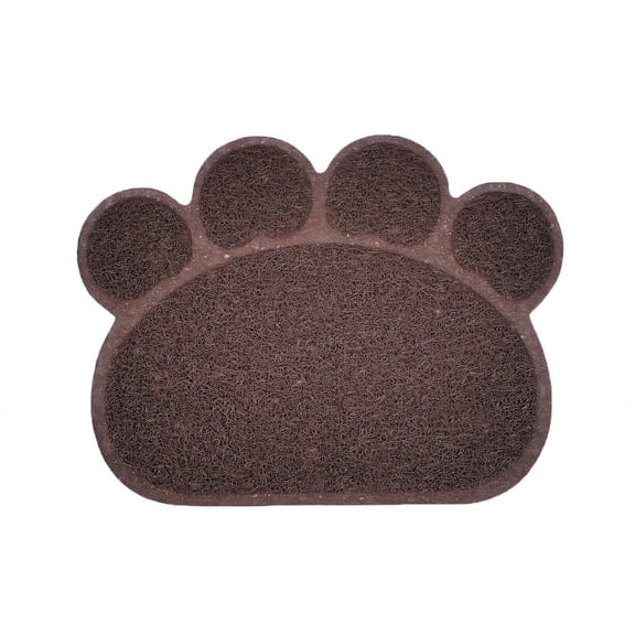 XIBUFE 2026 New Cat Litter Mat Easy to Fold Cat Food Mat Soft Touch Cat Mat for Litter Box Eco-Friendly Material Brown Paw Prints for Litter Boxes Pet Feeding Areas Home Use Cat Care Easy Cleaning