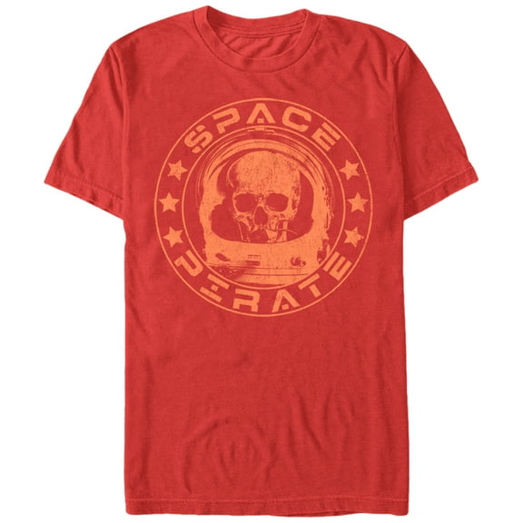 Men's Lost Gods Space Pirate Skull Astronaut  Graphic Tee Red Medium