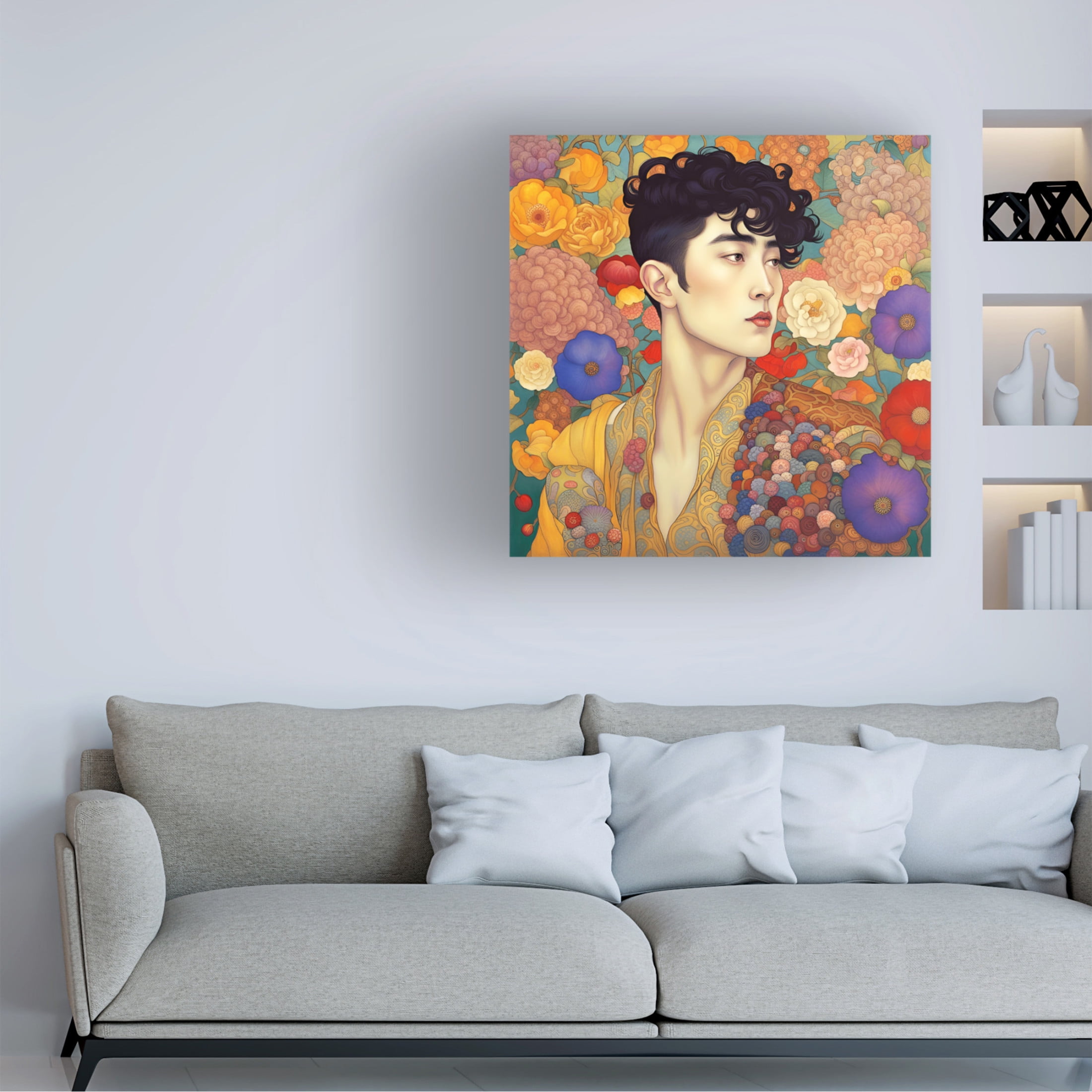 Canvas Wall Art - Tina Lavoie 'Art Nouveau Beauty X' Wall Art for Living Room, Bedroom, or Office Décor by Trademark Fine Art - 24 x 24 Inches