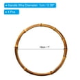thumbnail image 2 of Uxcell 8 Inch Bamboo Purse Handles,, 4 Pcs Round Replacement Handmade Rings, Brown, 2 of 5