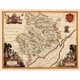 thumbnail image 3 of Blaeu 14x12 Black Modern Framed Museum Art Print Titled - Monmouthshire Wales Great Britain - Blaeu 1645, 3 of 5