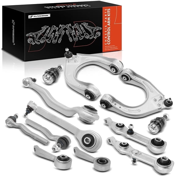A-Premium 12Pcs Front Suspension Kit Upper & Lower Control Arm, Ball Joint, Outer Tie Rod End, Sway Bar Link, Compatible with Mercedes-Benz E320, E350, E500, E550, CLS500, CLS550