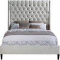 thumbnail image 6 of Maklaine Contemporary Upholstery Cream Velvet Queen Bed, 6 of 9