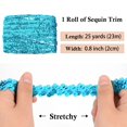 thumbnail image 2 of Elastic Sequin Trim, 0.8 Inch 2 Row Flat Glitter Paillette Sequin Ribbon, Metallic Sequin Strip DIY Decorations, 25 Yards, Blue, 2 of 5