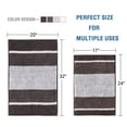 thumbnail image 2 of PrimeBeau Microfiber Chenille Striped Shaggy Bath Rug, Super Absorbent, Non-Slip, Machine-Washable, Pack of 2, Chocolate, 2 of 7