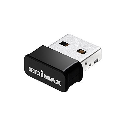 Edimax AC1200 Wi-Fi Adaptateur USB Prend en Charge Web 2, MU-MIMO, Taille Nano Vous Permet de le Brancher et l'Oublier, pour les Fenêtres, Mac OS, Noir / Argent (EW-7822ULC)