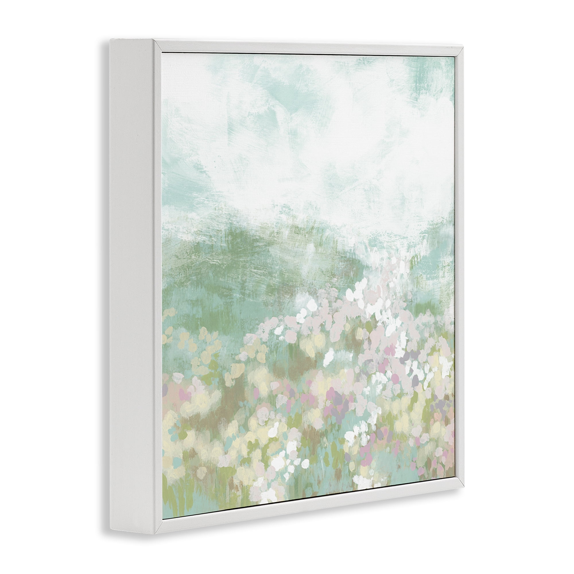 Stupell Industries Rural Countryside Impression Landscape Painting White Framed Art Print Wall Art, 12 x 12