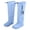 Blue, variant on Unisex Kids Foldable Knee High Rain Boots Adjustable Drawstring Wide Width Water Shoes Gardening Fishing Footwear