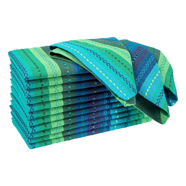 Servilletas Ramanta Home de algodón, 12 unidades, 51 x 51 cm, color verde azulado