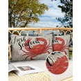 thumbnail image 2 of Pack of 2 Outdoor Pillow Covers, Vintage Crab Painting Wooden Board Waterproof Square Throw Pillowcase Cushion Decorative Pillow Covers for Couch Patio Tent, 20x12 in, 2 of 6