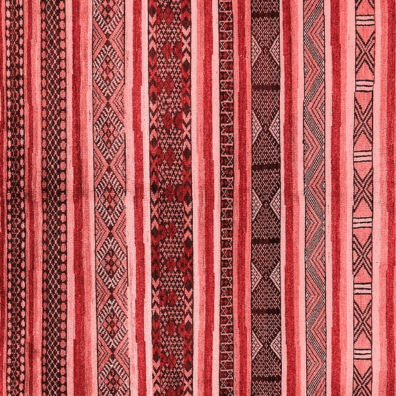 Ahgly Company Indoor Square Oriental Red Industrial Area Rugs, 4' Square