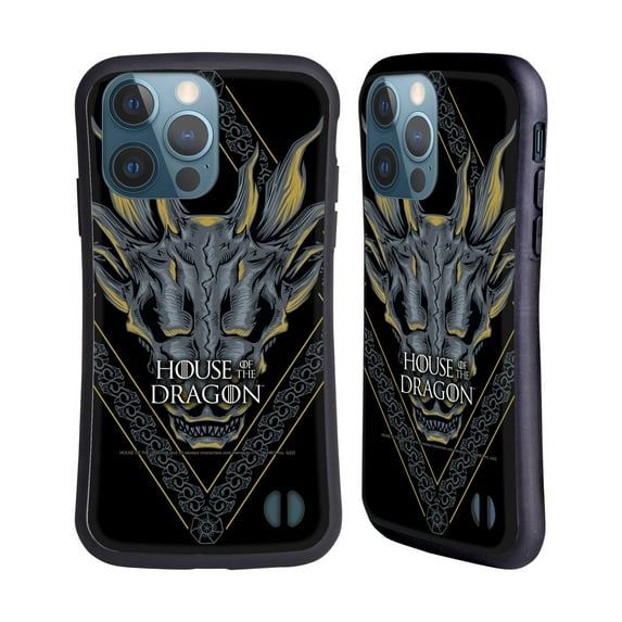 Head Case Designs Officially Licensed House Of The Dragon: Television Series Graphics Dragon Head Hybrid Case Compatible with Apple iPhone 13 Pro