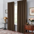 thumbnail image 3 of Deconovo Back Tab and Rod Pocket Blackout Curtain Extra Long Thermal Insulated Room Darkening Curtains for Living Room 52x108 inch Brown 2 Panels, 3 of 8