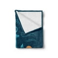 thumbnail image 2 of Octopus Ship Soft Flannel Fleece Blanket, Kraken Anchor Pattern Nautical Sea Pattern Ocean Sailing Graphic, Cozy Plush for Indoor and Outdoor Use, 50" x 70", Dark Petrol Blue Orange, by Ambesonne, 2 of 5
