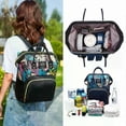 thumbnail image 3 of Baby Diaper Bag Mommy Backpack, navy blue flowers（black）, 3 of 3