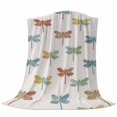 thumbnail image 6 of Watercolor Dragonfly Blanket Soft Cozy Warm Throw Blanket for Couch, Plush Fuzzy Flannel Fleece Blankets for Sofa, Country Farmhouse Animal Beige Bed Blankets Lightweight Gifts for Women, 40"x50", 6 of 9