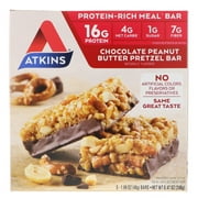 Atkins, Chocolate Peanut Butter Pretzel Bar, 5 Bars, 1.69 oz (48 g) Each(pack of 2)