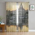 thumbnail image 2 of San Pietro Basilica Rome Retro Styled Chiffon Sheer Curtains for Living Room Bedroom Window Curtain Voiles Tulle Cortinas, 2 of 7
