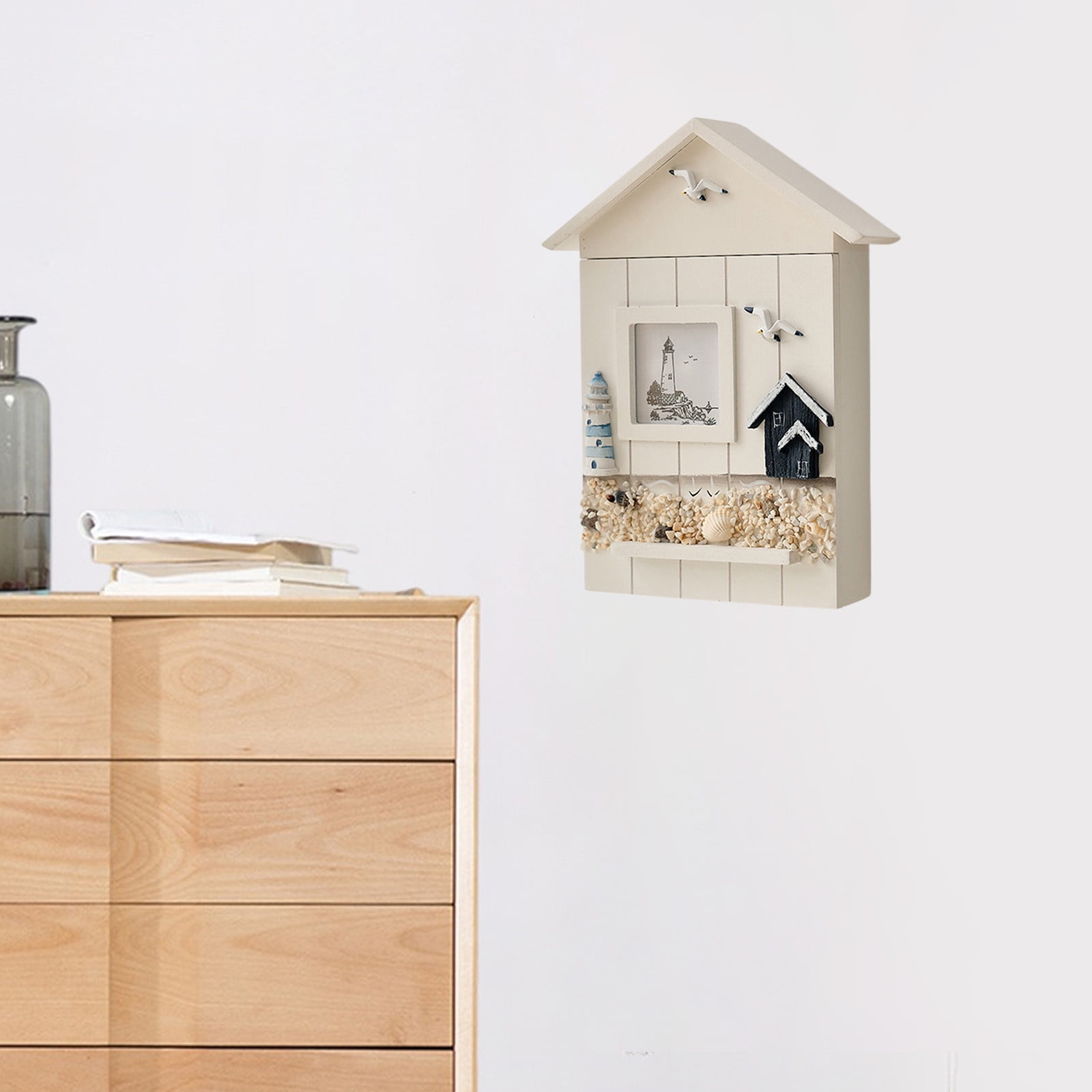 Kraoden Decorative Wall-Mount Key Box Cabinet, Heavy-Duty Wood Key Organizer for Home, Office, and Family, Convenient and Secure Key Storage Solution