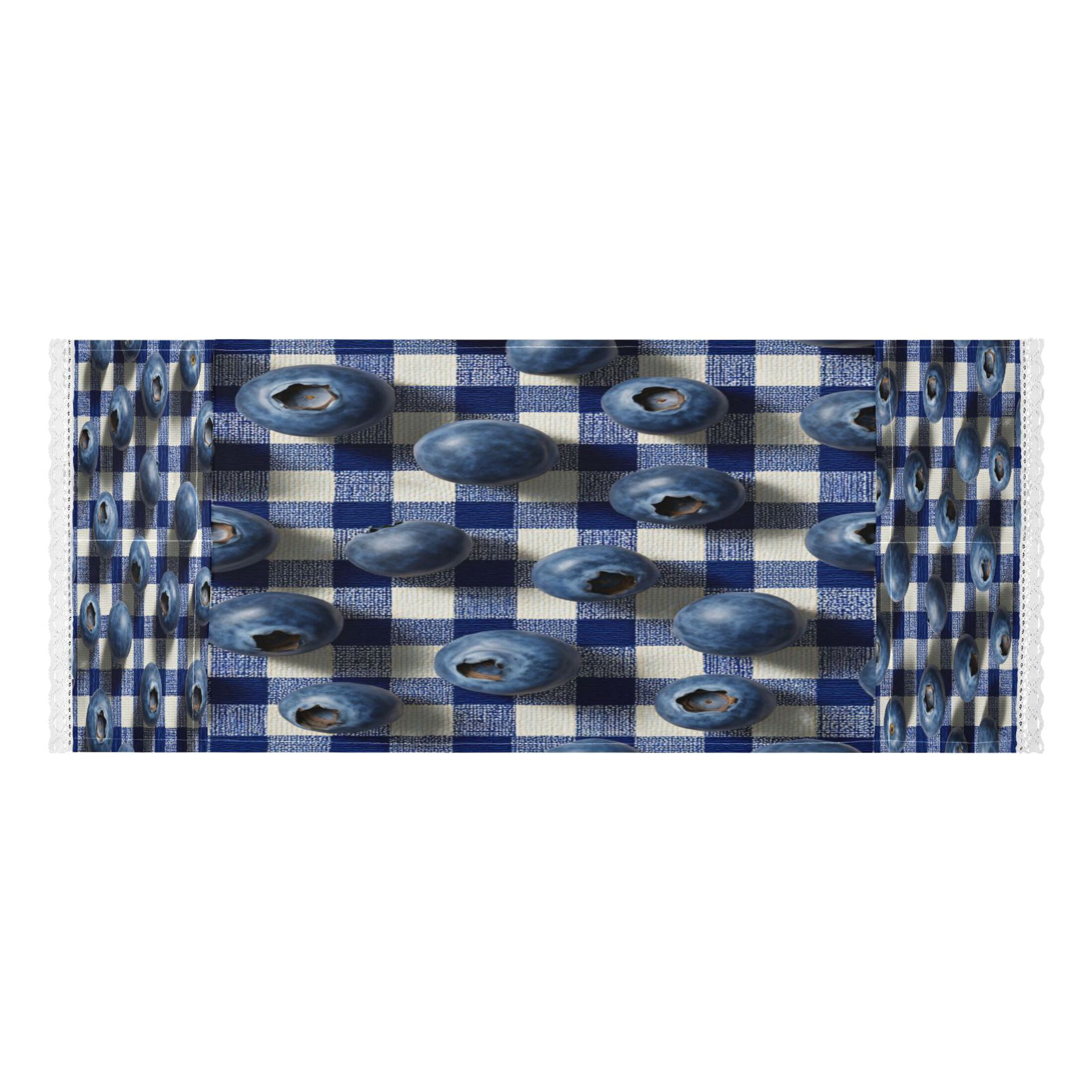 Wobogo Blueberry Plaid Washing Machine Cover Dustproof Washer Dryer Cover Waterproof Laundry Room Decorative Protector