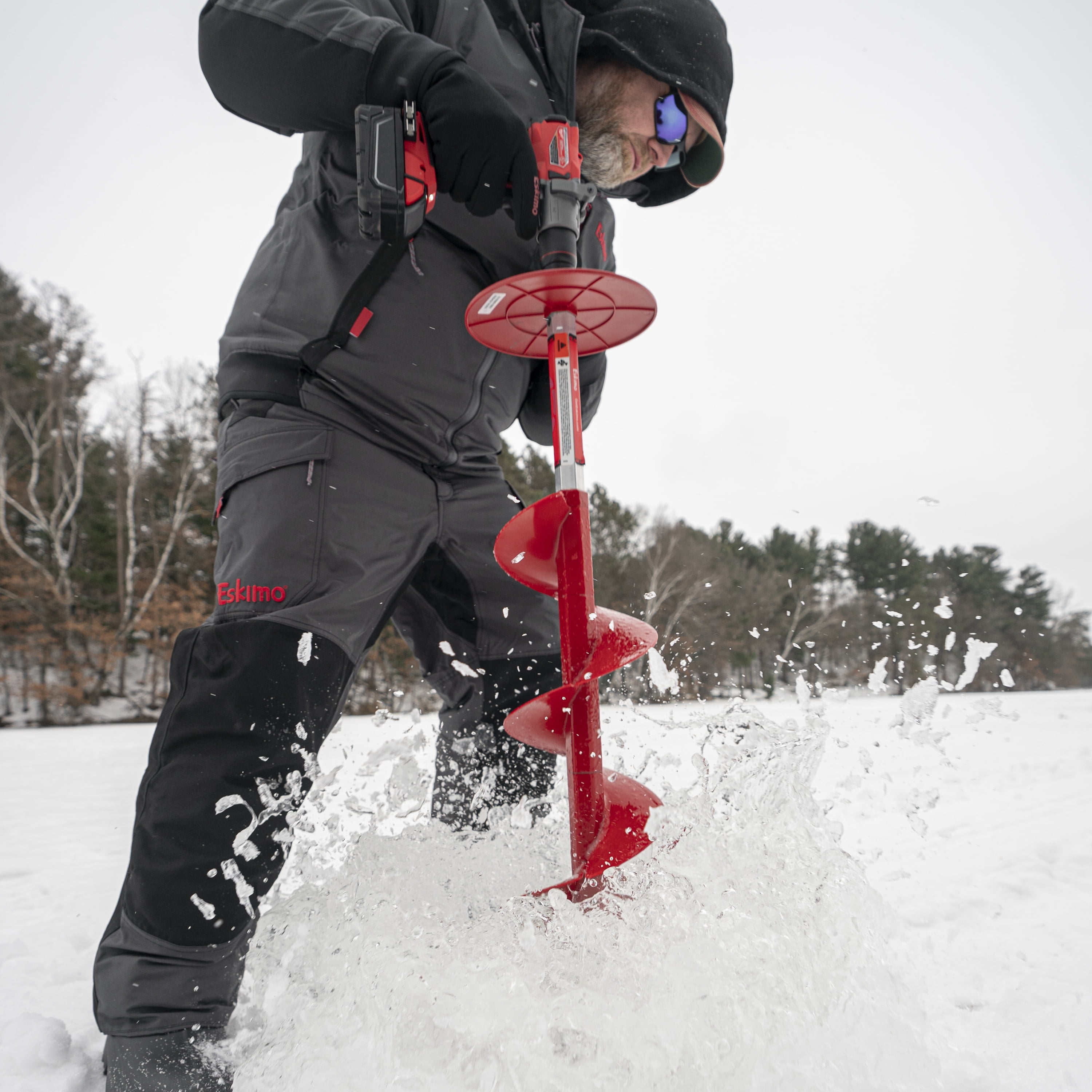 We tested out the all new Eskimo Pistol Bit last night! Derek Tintes is  going to keep track of how many inches of ice he drills through this winter  and