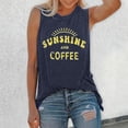 thumbnail image 2 of Gpoecd Débardeurs à Col Rond pour Femmes Débardeur Imprimé Café Sans Manches T-Shirt Camisole Hauts pour Femmes 06_Navy,TTG, 2 of 5