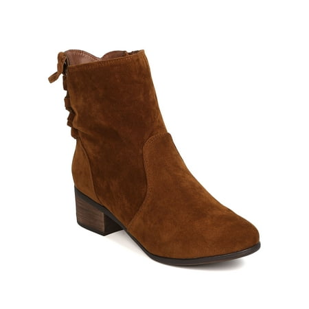Women Faux Suede Lace Up Bootie - Casual Dressy Everyday - Stacked Heel Boot - GC50 by Women Faux Suede Lace Up Bootie - Casual Dressy Everyday - Stacked Heel Boot - GC50 by