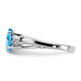 thumbnail image 4 of Primal Gold 14 Karat White Gold 7x5mm Pear Blue Topaz and Diamond ring, 4 of 7
