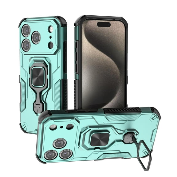 Rugged Kickstand Case for iPhone 17 Pro Max, Military-Grade Drop Protection with 360° Rotating Metal Stand, Magnetic Car Mount Compatible, Shockproof Corners Phone Case for iPhone 17 Pro Max,Green