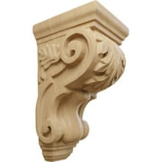 Ekena Millwork 3 1/2"W x 4"D x 7"H Small Traditional Acanthus Corbel, Cherry