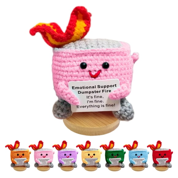 Emotional Support Dumpster Fire Doll Nordkawa Crochet Pink