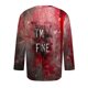 thumbnail image 4 of Camisas de Manga Larga para Hombres Imprimir Blusa de Manga Corta de Cuello Redondo, Camisas de Lino para Hombres, 4 of 4