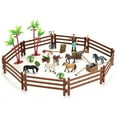 thumbnail image 2 of Juego de establo de caballos para niños, juego de club de caballos de simulación, que incluye vallas de granja, figuras de caballos, pesebre, herramientas de granja, juguetes para puestos de caballos, 2 of 6
