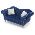 thumbnail image 3 of Passion Furniture Wilshire 75 in. Blue Velvet 3-Seater Sofa with 2-Throw Pillow, 3 of 5