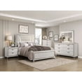thumbnail image 5 of Queen Size Wooden Platform Bed with Upholstered Headboard and LED Lighting, White for Master Bedroom, 5 of 15
