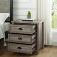 thumbnail image 5 of Walker Edison Farmhouse 3 Drawer Nightstand, Grey Wash, 5 of 12