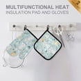 thumbnail image 4 of Yayeee Oven Mitts and Pot Holder Set of 2 Heat Resistant Kitchen Gloves Baking Hot Pad, Floral Easter, 4 of 5
