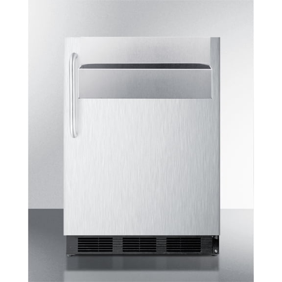 Outdoor commercial built-in all-refrigerator in stainless steel with speed rail