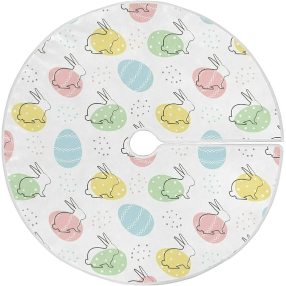 FMSHPON Easter Xmas Christmas Tree Skirt Stand Mat for Holiday Party Decoration Indoor Outdoor 36 inches